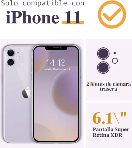 Miniatura 2 de GVIEWIN - Funda para iPhone 11 con protector de pantalla + protector de lente de cámara, cubierta protectora transparente suave de poliuretano
