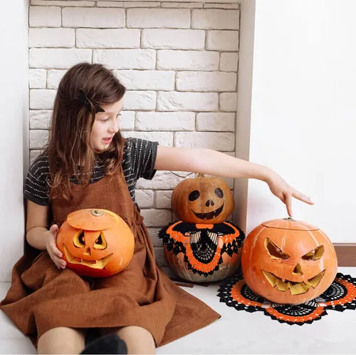 Miniatura 6 de Una pieza de 20 x 17 pulgadas, diseño de piña de Halloween, para tocadores y mesas auxiliares, manualidades, manteles individuales desechables