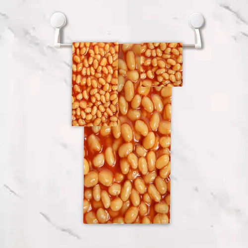 Miniatura 6 de Baked Beans - Juego de toallas de baño de 3 piezas, 1 toalla de baño, 1 toalla de mano, juego de toallas de algodón de secado rápido suave