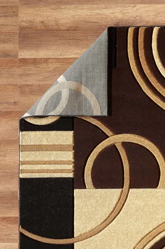 Miniatura 6 de GLORY RUGS Alfombra de Área 2x3 Felpudo Marrón Geométrico Alfombra de Piso Suave con Textura Esponjosa Premium para Sala de Estar, Comedor y Área