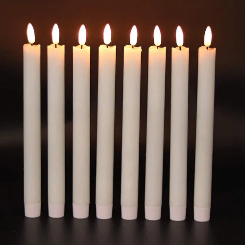 Miniatura 7 de GenSwin Velas cónicas parpadeantes sin llama con 2 controles remotos y temporizador, velas de cera real 3D para ventana, funcionan
