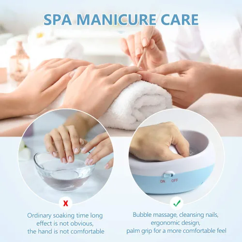 Miniatura 3 de Cuenco eléctrico de remojo de uñas de burbujas, cuenco de mano de manicura, masaje de spa de chorro de agua, máquina de manicura relajante