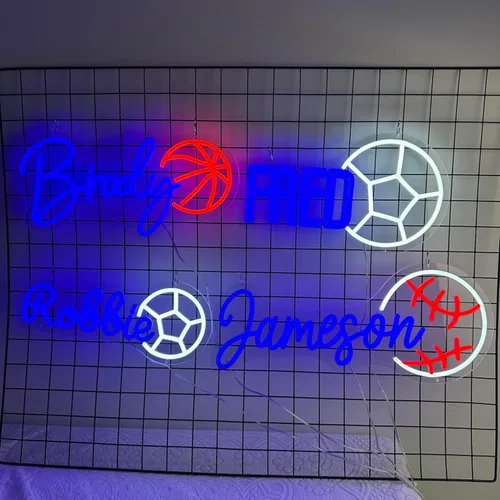 Miniatura 3 de Letrero de neón personalizado con nombre, con luz de neón para decoración de pared, letreros deportivos personalizables con luz LED para decoración