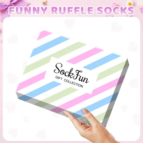 Miniatura 3 de sockfun Calcetines con volantes para bebé, calcetines de encaje con volantes para niños pequeños y niñas