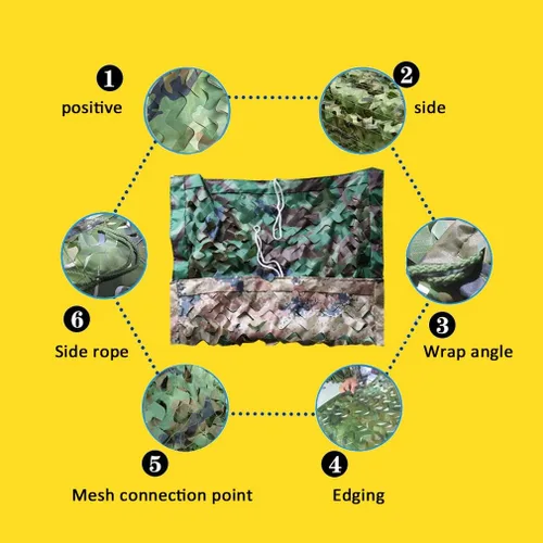 Miniatura 6 de Red de camuflaje de doble tela de tres niveles de estructura de la selva del desierto de la selva,cubierta de tiro militar de la caza de la cubierta