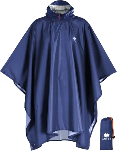 Miniatura 70 de ANYOO Poncho de lluvia con capucha para adultos, impermeable, ligero, para hombres y mujeres, chaqueta de lluvia reutilizable para emergencias al