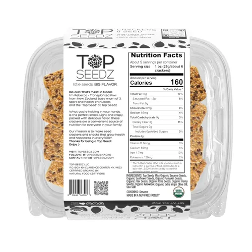 Miniatura 3 de Top Seedz Galletas orgánicas certificadas sin gluten, paquete de 2, 5 onzas, galletas veganas saludables con proteína a base de plantas, hechas