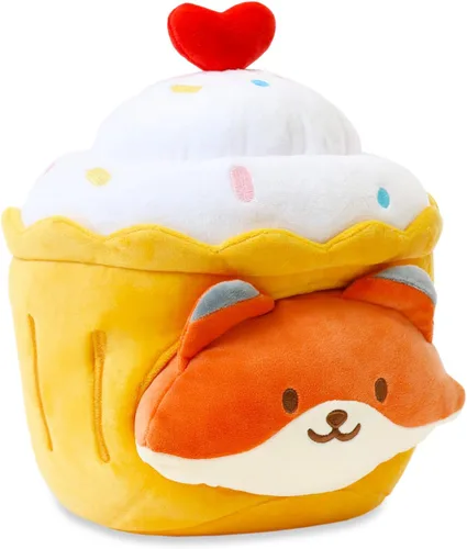 Miniatura 7 de Anirollz Cherry Pie Bunniroll - Peluche de conejito Kawaii con traje de pastel de cerezo, pequeño juguete de peluche suave, almohada de felpa