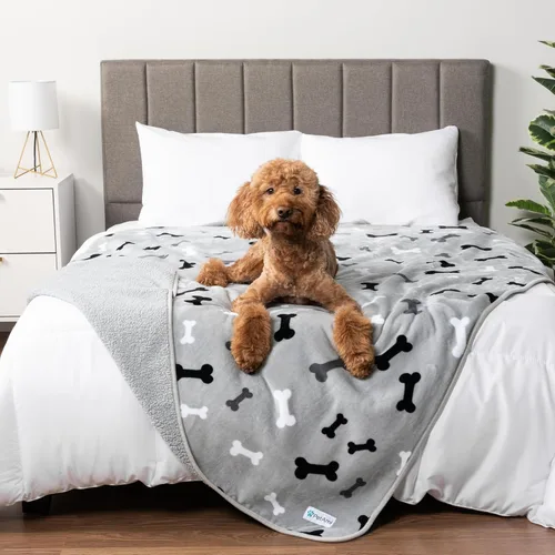 Miniatura 28 de PETAMI Manta impermeable de forro polar Sherpa para gatos y perros, color beige, talla S
