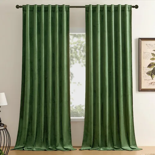 Miniatura 35 de Timeper Cortinas opacas de terciopelo negro de 42 pulgadas de ancho x 84 pulgadas de largo, cortinas opacas para dormitorio, sala de estar, cortinas