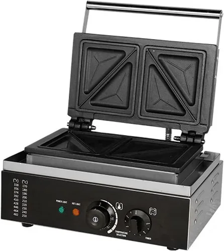 Miniatura 9 de Máquina de gofres comercial, máquina eléctrica antiadherente de 1550 W con revestimiento de teflón, horneador de gofres ajustable de 122-572 ℉
