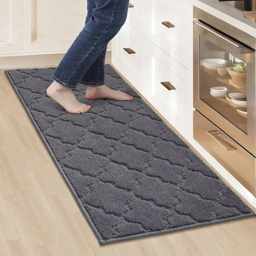 Miniatura 35 de COSY HOMEER Alfombras suaves de cocina [2 piezas] para el frente del fregadero súper absorbentes, tapetes y tapetes de cocina de 20 x 30 pulgadas/20