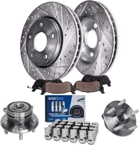 Miniatura 49 de Detroit Axle - 4 rotores de freno para Chevrolet Cruze 2014 2015 [modelos de motores de gas] Rotores de freno de disco perforados y ranurados