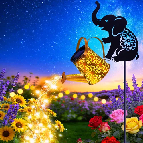 Miniatura 7 de Luces solares para regadera, linterna colgante de conejo, luces solares al aire libre, regalos para amantes de los conejos para mamá, mujeres