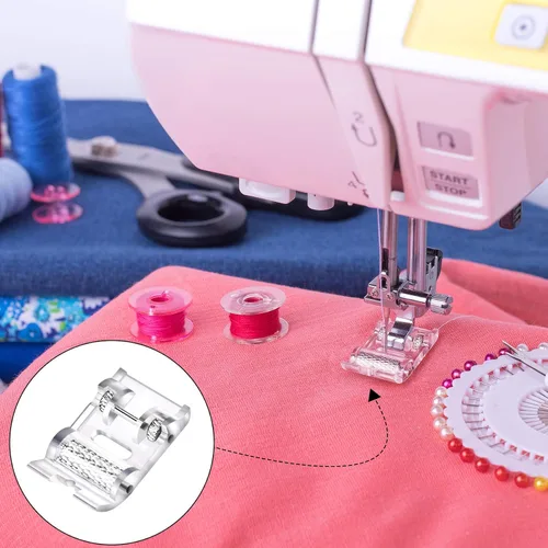 Miniatura 5 de PAGOW 4 pies prensatelas para máquina de coser de 1/4 pulgadas (cuarto de pulgada), pies prensatelas de coser con rodillo antiadherente, costura a