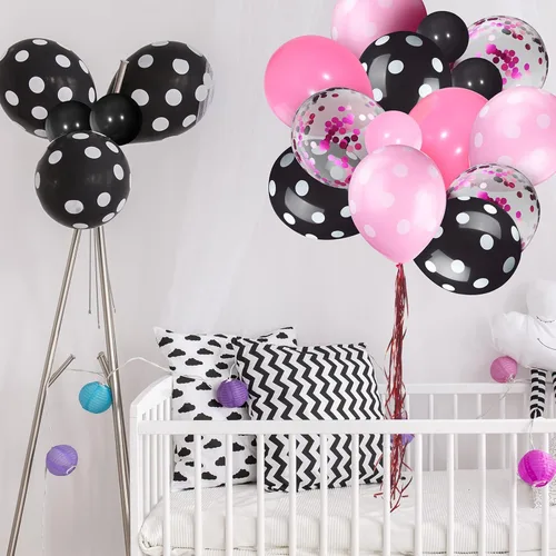 Miniatura 3 de 75 Piezas Globos de Color Ratón Globos de Confeti de Lunares de Látex Guirnalda de Fiesta para Halloween Baby Shower Boda Decoraciones de Fiesta
