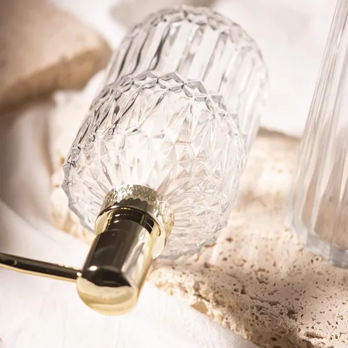 Miniatura 5 de EMPO Dispensador de jabón de vidrio transparente con bomba de plástico ABS, dispensadores de loción de cristal para fregadero de cocina, baño