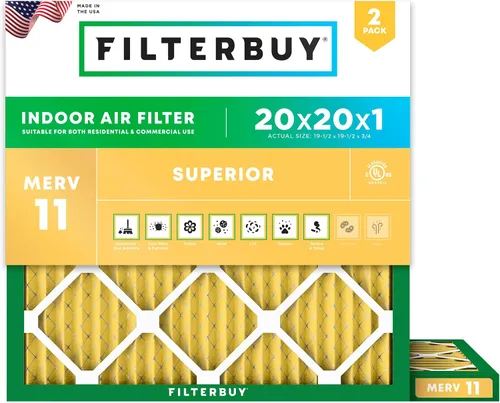 Miniatura 67 de Filterbuy Filtro de aire MERV 11 de 8 x 14 x 1 pulgadas para defensa de mascotas y alergias (paquete de 2), filtros electrostáticos plisados