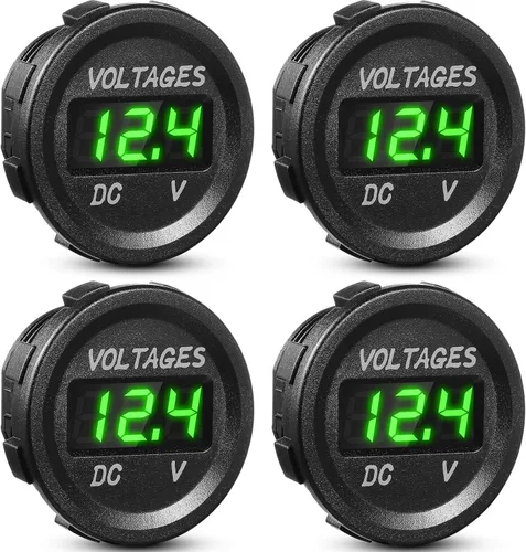 Miniatura 9 de Frienda Medidor de voltaje de automóvil de 12 V CC, pantalla LED, voltímetro digital de panel redondo, voltímetro compatible con vehículos