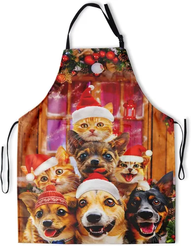 Miniatura 16 de Giwawa Delantal unisex para adultos, impermeable, resistente a las manchas, delantal de cocina con 2 bolsillos para BBQ, parrilla y pintura