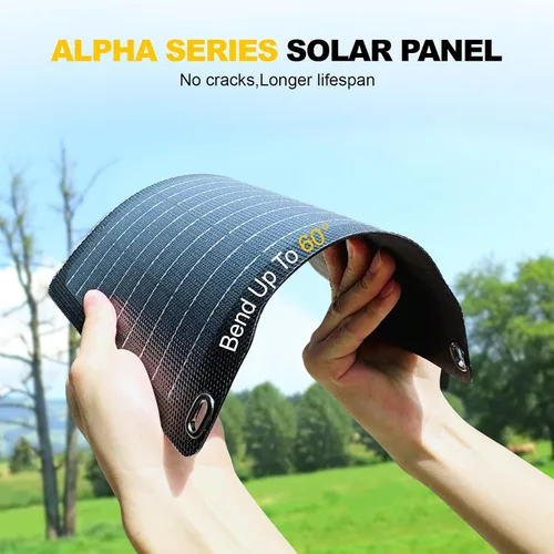 Miniatura 2 de Panel solar portátil bifacial de 100 W, panel solar plegable resistente a la flexión de 100 vatios 22 V, cargador solar monocristalino para estación