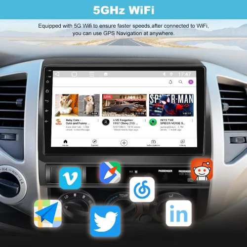 Miniatura 4 de AWESAFE Estéreo de coche Android para Toyota Tacoma 2005-2015, 5G WiFi 9 pulgadas, unidad principal de pantalla táctil, Tacoma Radio, actualización