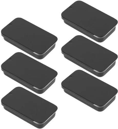 Miniatura 3 de UPKOCH Caja de almacenamiento de caramelo con tapa deslizante de metal, organizadores de placas de hojalata, contenedores de píldoras pequeños, caja