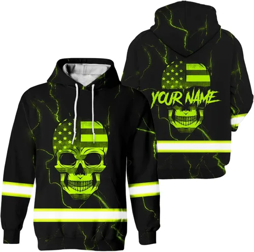 Miniatura 25 de Camisa de alta visibilidad para hombre, camisas de seguridad reflectantes con nombre personalizado para patriota, patriótico, veterano, militar
