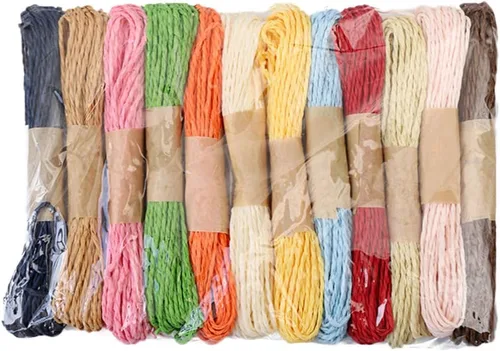 Healifty Cuerda de papel de colores de 33 pies para manualidades trenzadas para envolver álbumes de recortes, arte floral, tarjetas hechas a mano y
