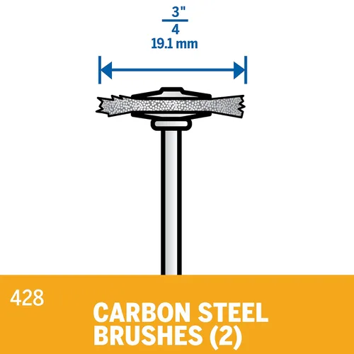 Miniatura 2 de Dremel Cepillos de acero al carbono 428-02 (paquete de 2), diámetro de 3/4