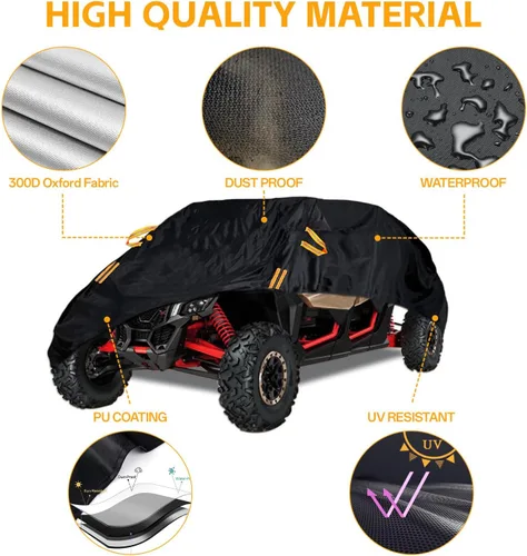Miniatura 2 de Funda para UTV de 2 plazas impermeable para exteriores, resistente lado a lado, protección para todo tipo de clima, compatible con Polaris RZR