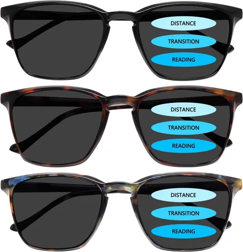 Miniatura 9 de COJWIS 3 packs Progressive Multifocus Reading Glasses for Women Blue Light Blocking Reading Glasses Spring Hinge Readers