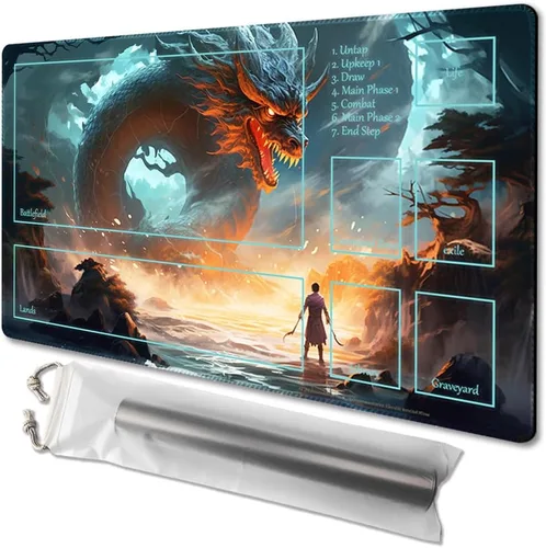 Miniatura 54 de MTG - Tapete de juego tamaño 24 x 14 pulgadas, bolsas de almacenamiento gratuitas, respaldo antideslizante, impresión, ideal para entusiastas