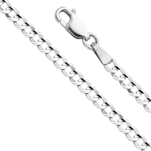 Miniatura 23 de Collar de cadena cóncava cubana cubana de 14 quilates, amarillo/blanco/oro de dos tonos, 0.551 in, 0.472 in, 0.374 in, 0.315 in, 0.276 in, 0.236 in