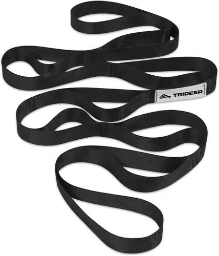 Miniatura 13 de Correa Trideer para estiramiento y yoga, correa de terapia física para entrenamiento en casa, ejercicio, pilates y gimnasia, 10 bucles, bandas Azul