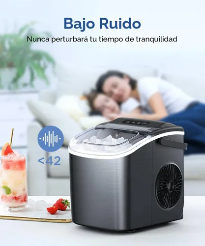 Miniatura 6 de COWSAR Máquina de hielo de encimera, máquina de hielo portátil con autolimpieza, 26.5 libras/24 horas, 9 cubos de hielo tipo bala en 6 minutos