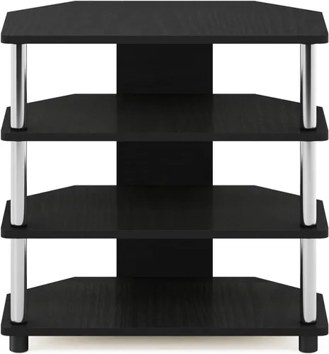 Miniatura 5 de Furinno Turn-N-Tube Centro de Entretenimiento Pequeño de 4 Niveles de Montaje Fácil / Soporte para TV / Unidad para TV / Escritorio para TV, Acero