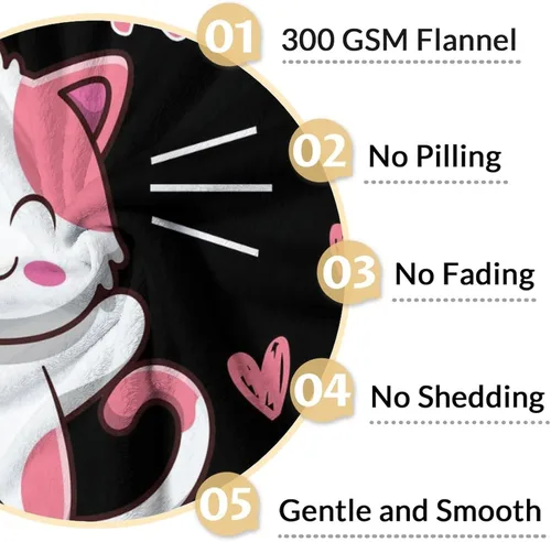 Miniatura 4 de Manta de gato para niños, tamaño de regazo de 30 x 40 pulgadas, manta de felpa suave y peluda para regalo, manta negra de dibujos animados
