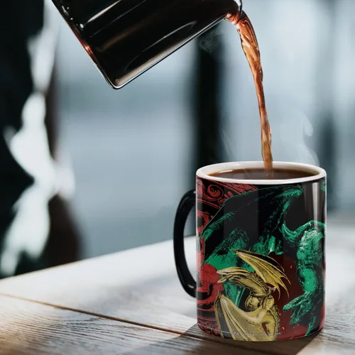 Miniatura 6 de Morphing Mugs House of Dragon – Loose The Dragons – Una taza de cerámica que cambia de color de 11 onzas – Imagen revelada cuando se añade líquido