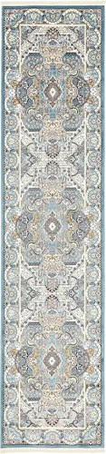 Miniatura 10 de Unique Loom Narenj Collection - Alfombra clásica con diseño texturizado de medallón, 3 x 5 pies, color azul y negro