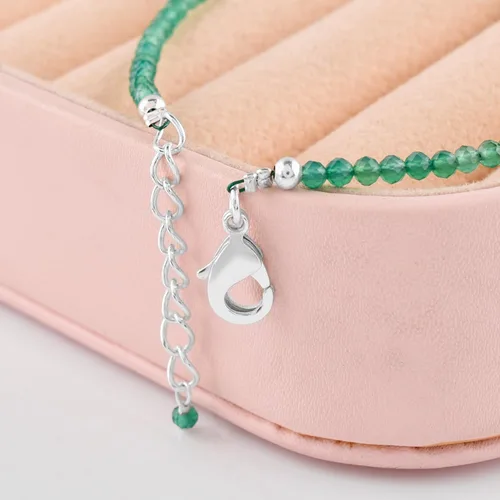 Miniatura 23 de Yanara Stone Bracelets For Women Beads Dainty Gemstones Jewelry for Women Birthstone, Chakra Energy Healing Crystals, Silver Plated Chain 8 inch