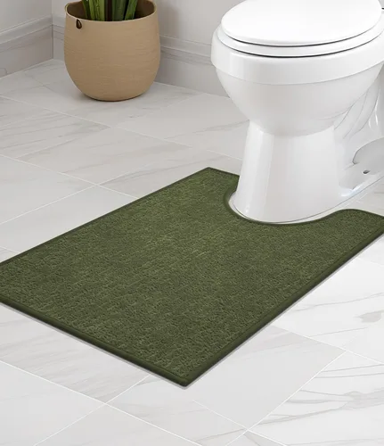 Miniatura 103 de Chakme Juego de 2 alfombras de baño ultrafinas, absorbentes, antideslizantes, lavables a máquina, color negro, 17 x 24 pulgadas / 17 x 30 pulgadas