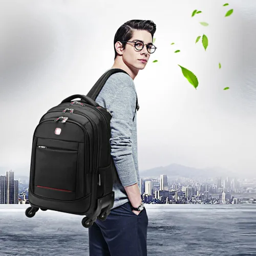 Miniatura 2 de star cloud Serie de mochilas con ruedas SC, Mochila con ruedas negras, Mochila con ruedas de 4 ruedas