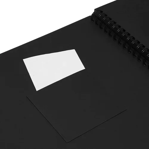 Miniatura 5 de Juvale Álbum de recortes encuadernado en espiral, cubierta de cinta de seda para álbum de recortes de boda, álbumes de fotos de papel negro de tapa