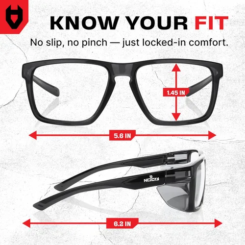 Miniatura 9 de NoCry Gafas de seguridad ANSI Z87.1 con lectores 1.5 con revestimiento anti niebla y anti arañazos — Gafas de lectura de seguridad de lente completa