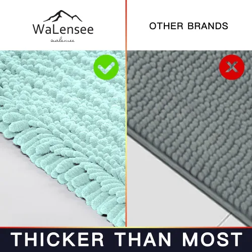 Miniatura 81 de Walensee Alfombra de baño antideslizante (24x17 pulgadas, rosa polvoriento) absorbente de agua, súper suave, lanuda de felpilla, lavable a máquina