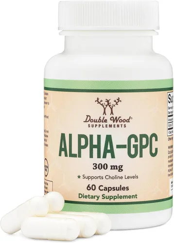 Alpha GPC - Suplemento cerebral de colina para acetilcolina (60 unidades, porciones de 600 mg) Fórmula avanzada de memoria, enfoque y apoyo