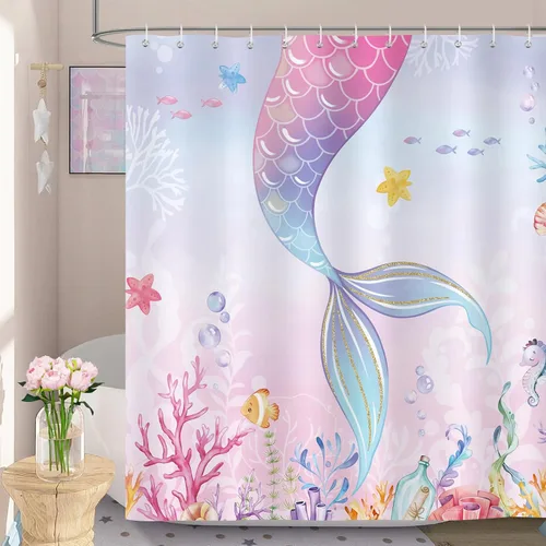 Miniatura 8 de Cortina de ducha Bonhause para niños ABC, linda decoración educativa del alfabeto animal para baño de niños pequeños, 72 x 72 pulgadas, tela