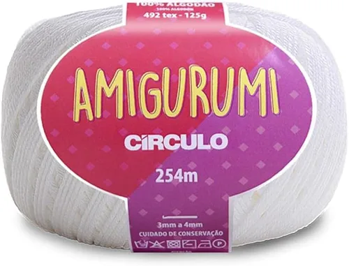Miniatura 41 de Circulo Amigurumi Yarn, 100% Algodón Virgen Brasileño Mercerizado para Crochet y Tejido, Soft Art - Hilo de Peso Deportivo, 4.4 oz, 278 yardas