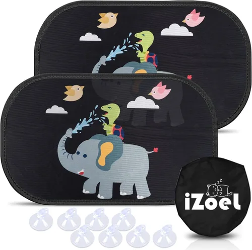 Miniatura 8 de MOVINPE Parasol para auto para bebés y niños, 2 unidades, adhesivo estático para ventana lateral, parasol trasero universal de 80GSM con 8 ventosas